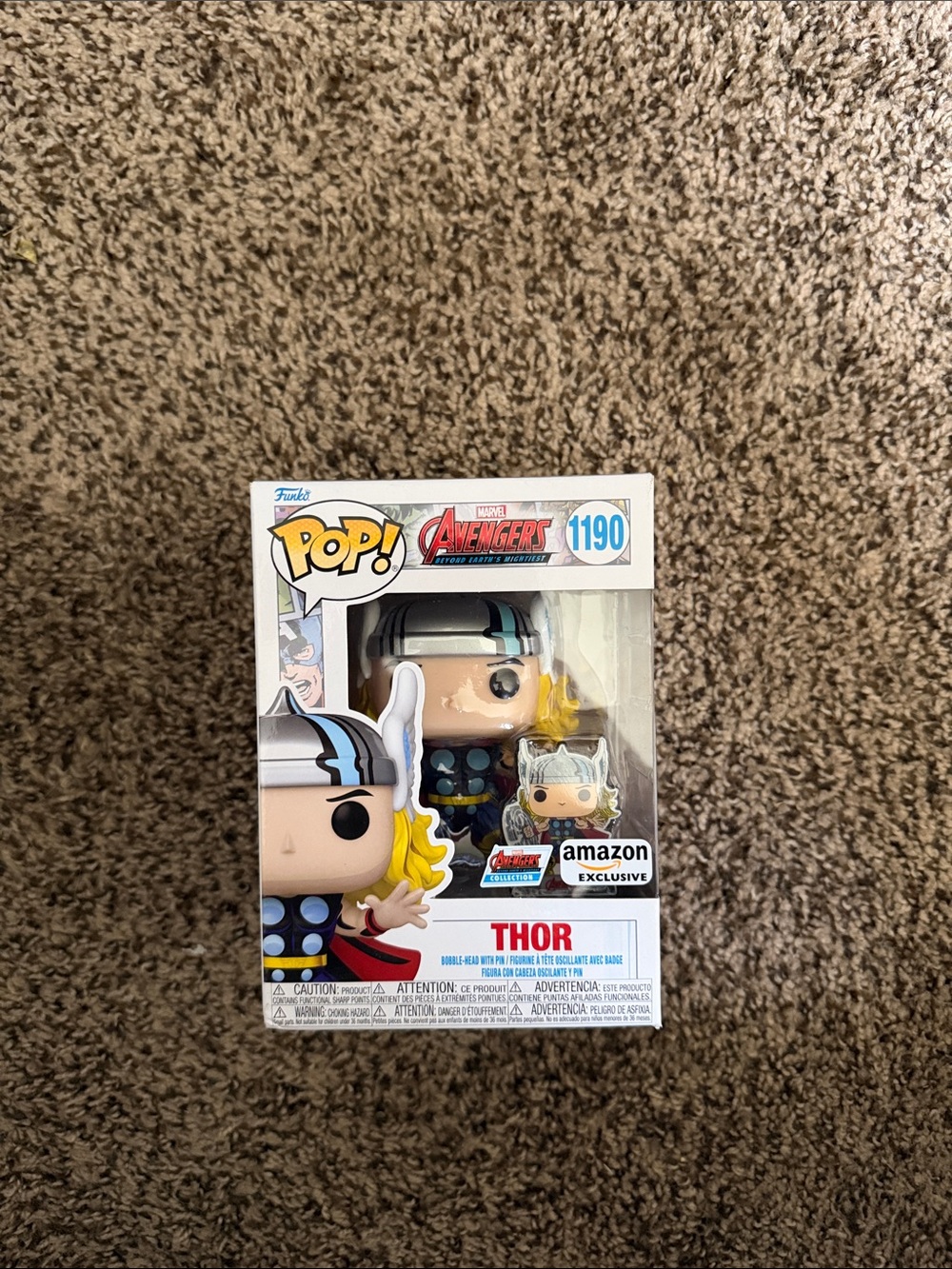 Funko Pop! Thor Figure with Silver Helmet and Blue Accents